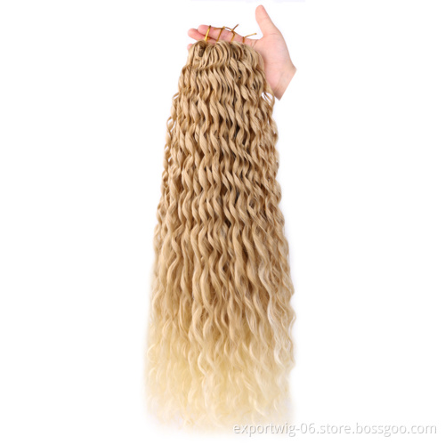 Ocean Wave Braiding Hair Extensions Crochet Braids Synthetic Hair Hawaii Afro Curl Ombre Curly Blonde Water Wave Braid For Women